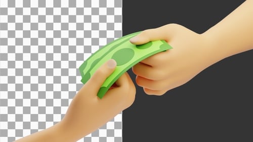 3D Animation of Stacked Dollar Bills | Alpha Channel