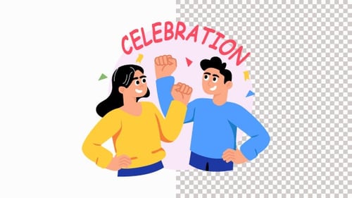 Celebration Animation Alpha Channel