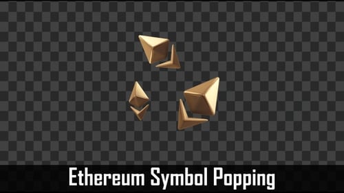 Golden Abstract 3D Geometric Shapes Crypto Symbol Rotation