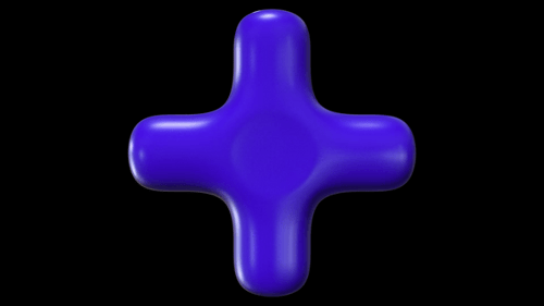 Purple 3D Plus Symbol Rotating on Transparent Background