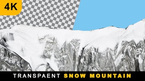 Snow Mountain Zoom Out Drone View On Transparent Background