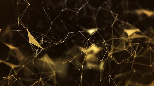 Golden Abstract Plexus Network Technology Background
