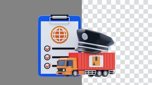 3D Animation of Efficient Customs Services | Alpha Channel