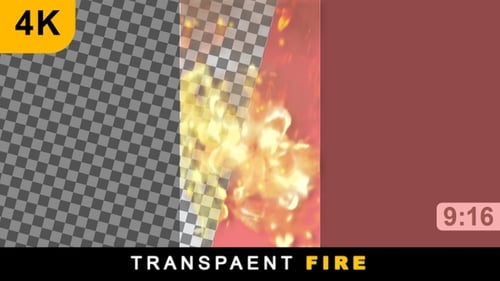Portrait 3D Render Fire On Transparent Background