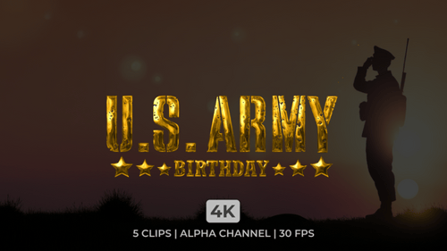 U.S. Army Birthday Liquid Gold Text Reveal
