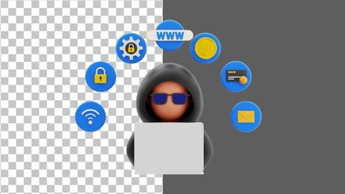 3D Hacker activity | Alpha Channel