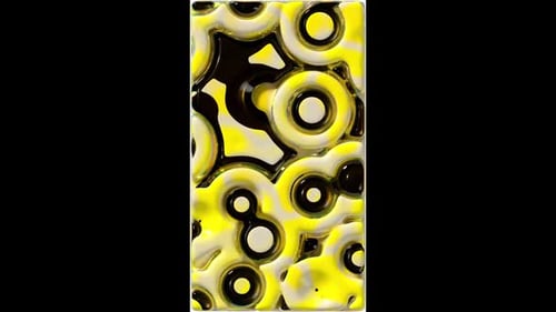 Fluid Abstract Glossy Yellow Black Background Loop