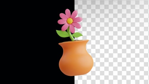 3D Animation of Flower Vase