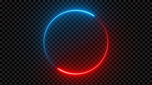 Red & Blue Circle Neon Frame Loop V3