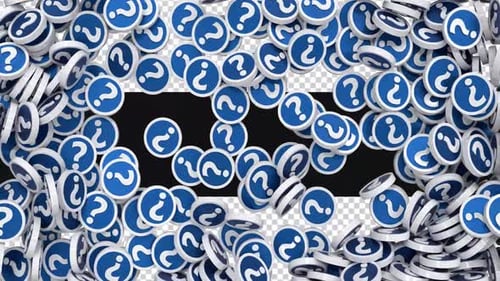 Animated Falling Question Mark Tokens Reveal