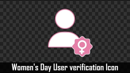 Flat Animated Person Icon with Female Gender Symbol