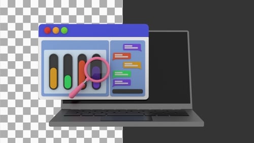 3D Animation of Website SEO Analysis | Alpha Channel