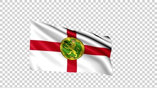 Alderney Flag Waving Animation on Transparent Background