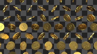 Falling Gold Currency Coins Animation, Overlays Motion Graphics ft ...