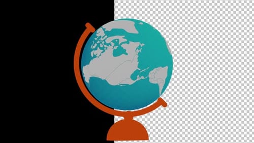 World Globe With Stand Animation