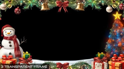 Rahmen mit Weihnachtsmotiv, animiertes Gemälde, inklusive 3 Video