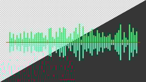 3D Audio Waveform Sound Recording | Alpha Channel
