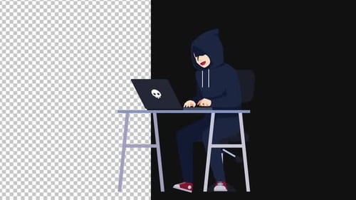 Hacker Character Animation Alpha Channel