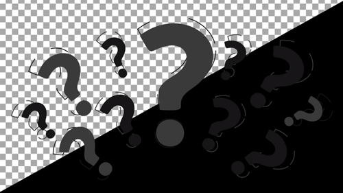 Question Marks Animation Black | Bold Quiz Overlay Loop