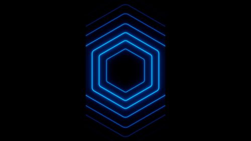 Vertical video blue hexagon waves loop animation background