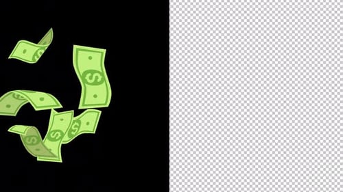 Flying Dollars Alpha Channel