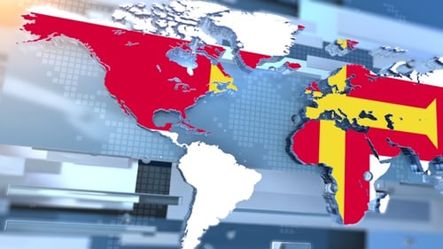 3D World Map Reveal with Corporate Technology Elements