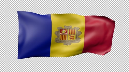 Andorra Flag Waving Loop Animation