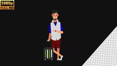 Travel character | 2D Animation | Alpha Channel