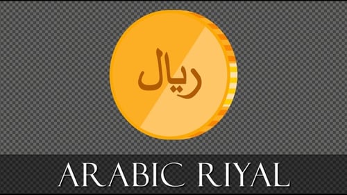 Animated Spinning Rial Coin Icon Loop