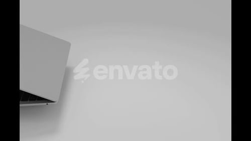Opening Green Screen Laptop on White Background