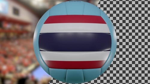 Rotating 3D Volleyball with National Flag Design