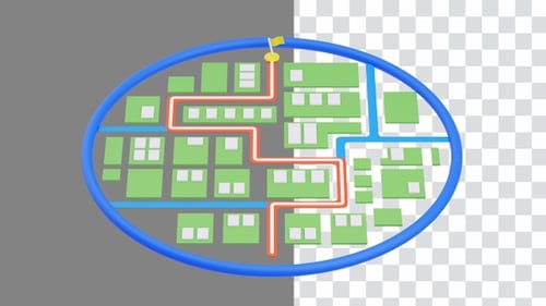 Animation 3D de la navigation GPS en temps réel pour des trajets en voiture fluides | Alpha Channel