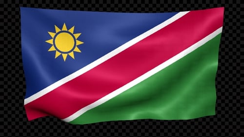 Realistic Waving Namibia Flag with Alpha