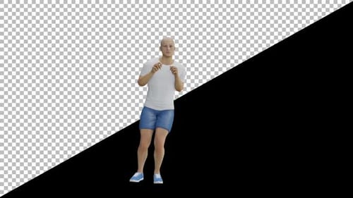 3D Animated Man Snapping Fingers On Alpha Channel