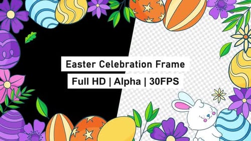 Easter Egg Celebration Background With Alpha