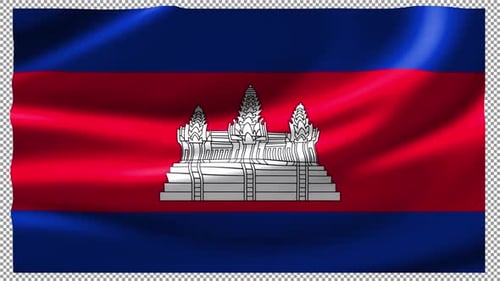 Cambodia National Flag Waving Seamlessly