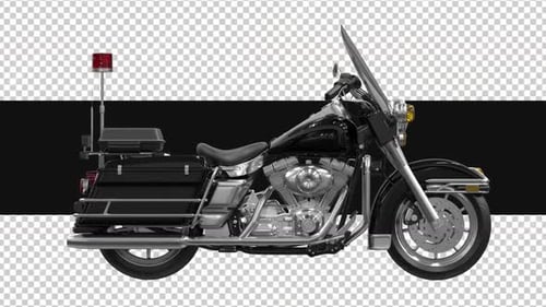 Motocicleta clásica 3D que gira en Alpha Loop