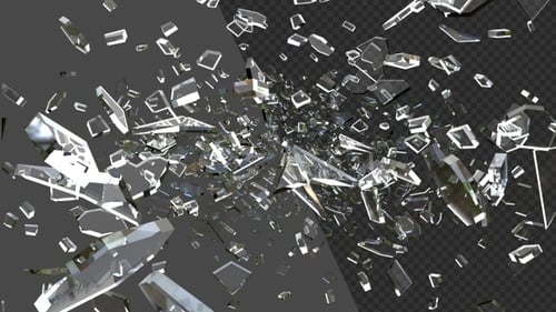 Animação 3D de vidro quebrado | Alpha Channel