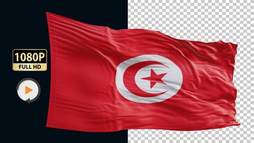 Tunisia Flag Hd Loop Alpha