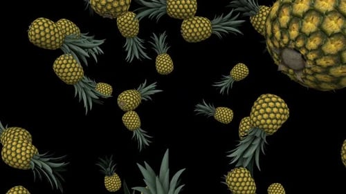 Falling Pineapples Seamless Loop Animation