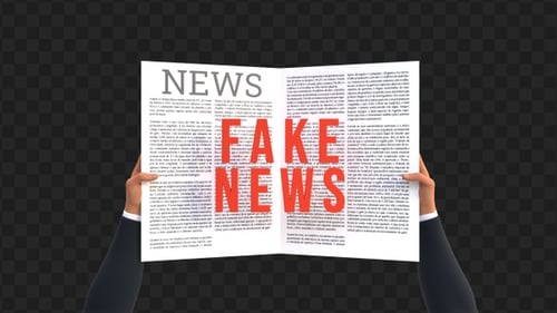 3D Animation of Hands Holding Fake Newspapers | Alpha Channel