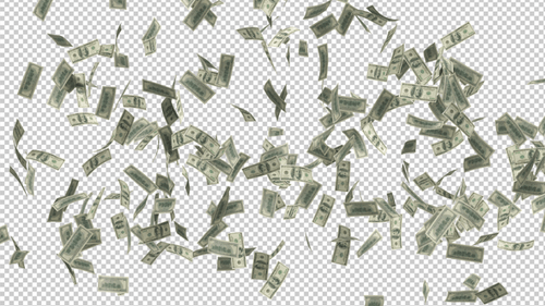 Es regnet mit 100-Dollar-Banknoten, fliegendem Geld 4k