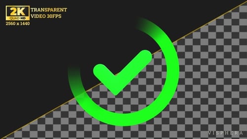 Glowing Green Checkmark Icon With Rotating Progress Ring