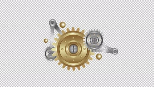 Animated Mechanical Interlocking Gears System Loop