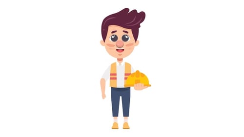 Animación conceptual de dibujos animados de ingeniero