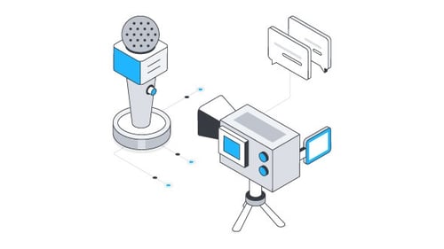 Canal alfa de animación isométrica para medios de comunicación