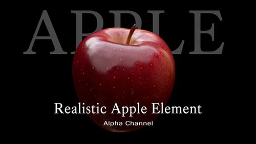 Realistic Rotating Red Apple With Water Droplets Animation