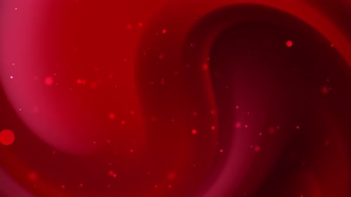 Smooth Red Abstract Background with Flowing Particles