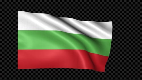 Waving Bulgarian Flag Animation with Alpha Channel
