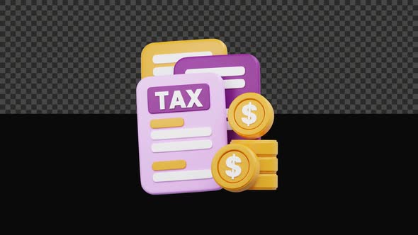 3D Business Tax Animation Alpha Channel, Elements Motion Graphics ft ...